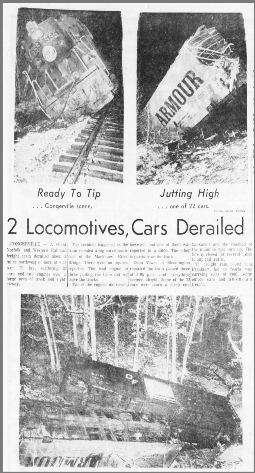 2 Locomotives, Cars Derailed